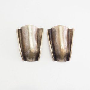 Vintage Scandinan ? modern sterling silver clip on earrings signed NN